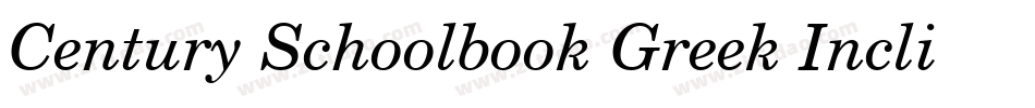 Century Schoolbook Greek Inclined BT字体转换